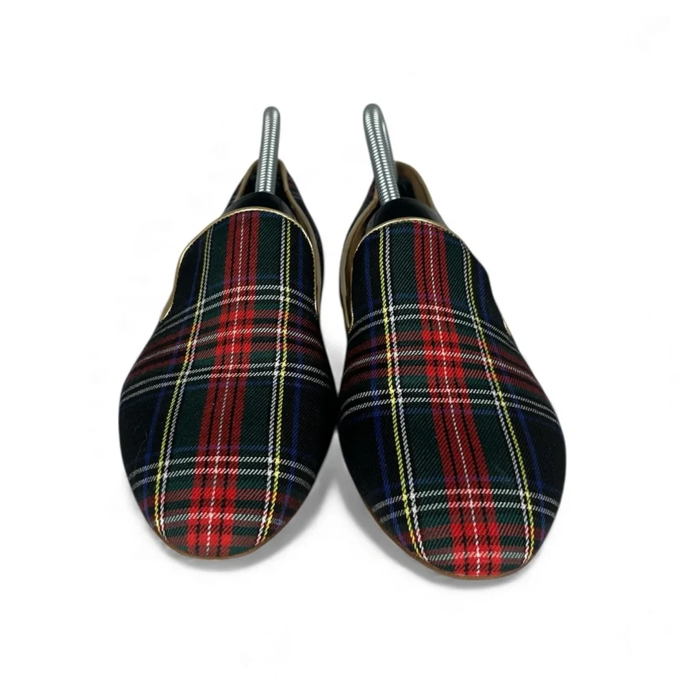 J‎ Crew Factory Smoking Plaid Loafers Womens 9.5